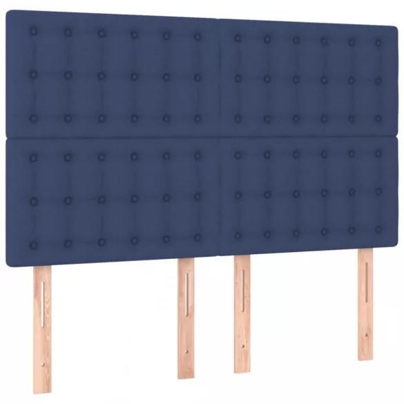 kék szövet LED-es fejtámla 144x5x118/128 cm