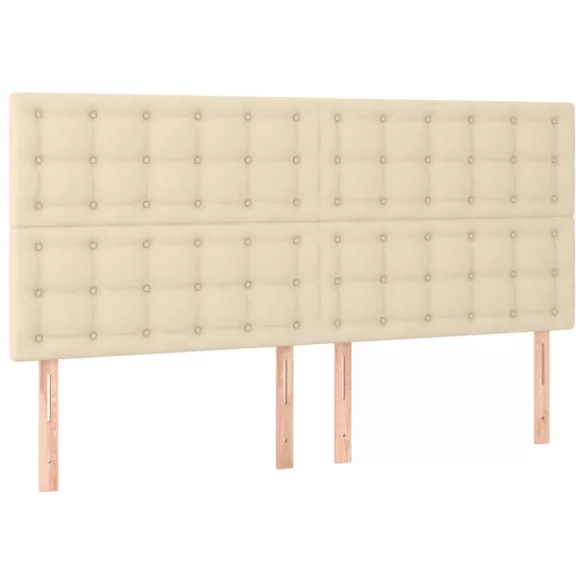krémszínű szövet LED-es fejtámla szárnyakkal 160x5x118/128 cm