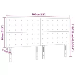krémszínű szövet LED-es fejtámla szárnyakkal 160x5x118/128 cm