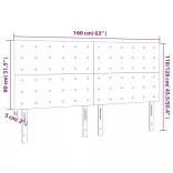 kék szövet LED-es fejtámla 160x5x118/128 cm