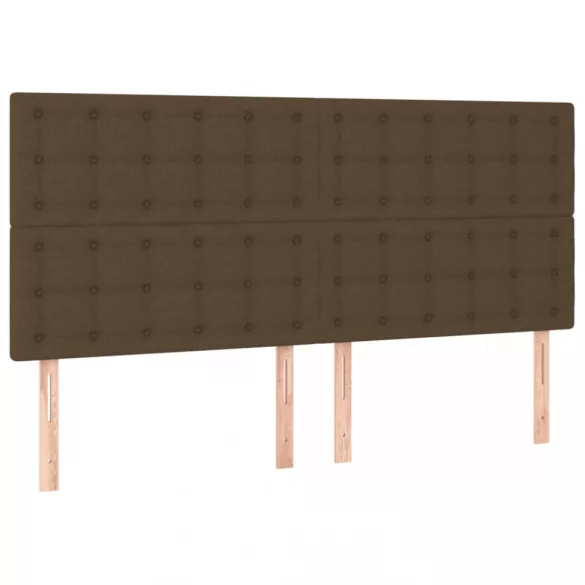 sötétbarna szövet LED-es fejtámla 180x5x118/128 cm