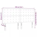 sötétbarna szövet LED-es fejtámla 180x5x118/128 cm