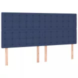 kék szövet LED-es fejtámla 200x5x118/128 cm