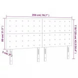 kék szövet LED-es fejtámla 200x5x118/128 cm