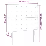 sötétszürke bársony LED-es fejtámla 80x5x118/128 cm
