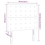 sötétkék bársony LED-es fejtámla 90x5x118/128 cm