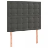 sötétszürke bársony LED-es fejtámla 100x5x118/128 cm