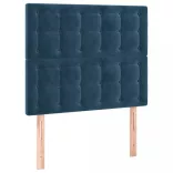 sötétkék bársony LED-es fejtámla 100x5x118/128 cm