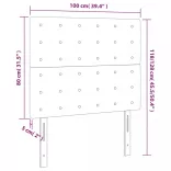 sötétkék bársony LED-es fejtámla 100x5x118/128 cm