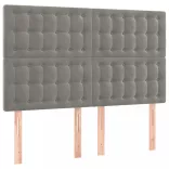 világosszürke bársony LED-es fejtámla 144x5x118/128 cm