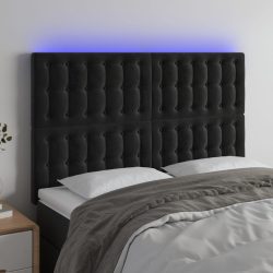 fekete bársony LED-es fejtámla 144x5x118/128 cm