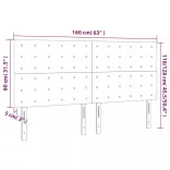 rózsaszín bársony LED-es fejtámla 160x5x118/128 cm