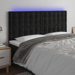 fekete bársony LED-es fejtámla 180x5x118/128 cm