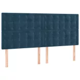 sötétkék bársony LED-es fejtámla 180x5x118/128 cm