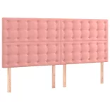 rózsaszín bársony LED-es fejtámla 180x5x118/128 cm