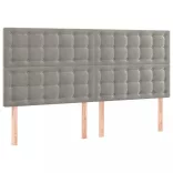 világosszürke bársony LED-es fejtámla 200x5x118/128 cm