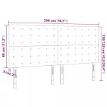 rózsaszín bársony LED-es fejtámla 200x5x118/128 cm