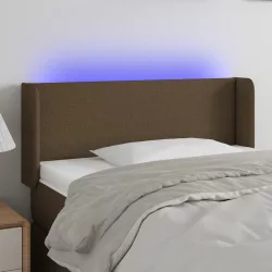 sötétbarna szövet LED-es fejtámla 83 x 16 x 78/88 cm
