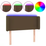 sötétbarna szövet LED-es fejtámla 83 x 16 x 78/88 cm
