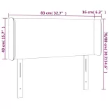 sötétbarna szövet LED-es fejtámla 83 x 16 x 78/88 cm