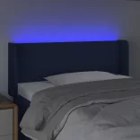 kék szövet LED-es fejtámla 83 x 16 x 78/88 cm