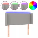 világosszürke szövet LED-es fejtámla 93 x 16 x 78/88 cm