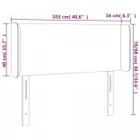 világosszürke szövet LED-es fejtámla 103 x 16 x 78/88 cm