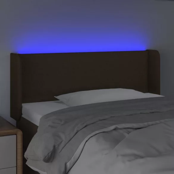 sötétbarna szövet LED-es fejtámla 103 x 16 x 78/88 cm