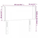 sötétbarna szövet LED-es fejtámla 103 x 16 x 78/88 cm