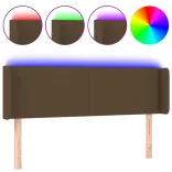 sötétbarna szövet LED-es fejtámla 147 x 16 x 78/88 cm