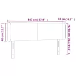 sötétbarna szövet LED-es fejtámla 147 x 16 x 78/88 cm