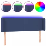 kék szövet LED-es fejtámla 147 x 16 x 78/88 cm