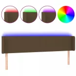 sötétbarna szövet LED-es fejtámla 163 x 16 x 78/88 cm