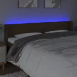 sötétbarna szövet LED-es fejtámla 163 x 16 x 78/88 cm