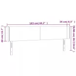 sötétbarna szövet LED-es fejtámla 163 x 16 x 78/88 cm