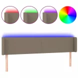 tópszínű szövet LED-es fejtámla 163 x 16 x 78/88 cm