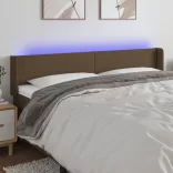 sötétbarna szövet LED-es fejtámla 183 x 16 x 78/88 cm