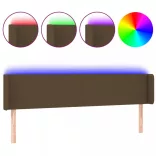 sötétbarna szövet LED-es fejtámla 203 x 16 x 78/88 cm