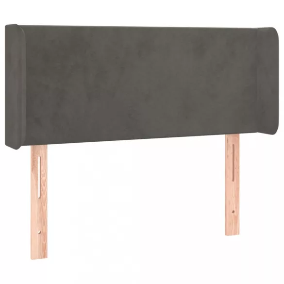 sötétszürke bársony LED-es fejtámla 83 x 16 x 78/88 cm