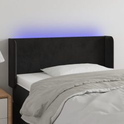 fekete bársony LED-es fejtámla 83 x 16 x 78/88 cm