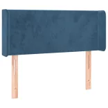 sötétkék bársony LED-es fejtámla 83 x 16 x 78/88 cm