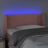 rózsaszín bársony LED-es fejtámla 83 x 16 x 78/88 cm