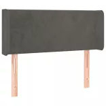 sötétszürke bársony LED-es fejtámla 93 x 16 x 78/88 cm