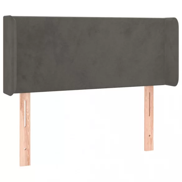 sötétszürke bársony LED-es fejtámla 93 x 16 x 78/88 cm
