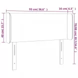sötétzöld bársony LED-es fejtámla 93 x 16 x 78/88 cm