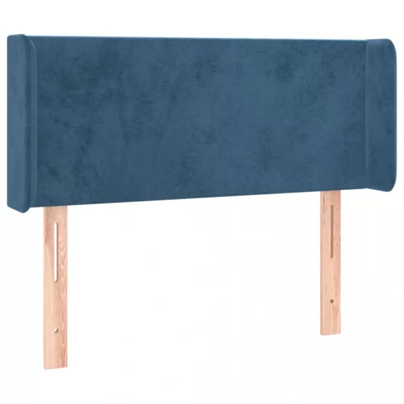 sötétkék bársony LED-es fejtámla 93 x 16 x 78/88 cm