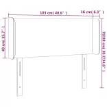 sötétszürke bársony LED-es fejtámla 103 x 16 x 78/88 cm