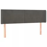sötétszürke bársony LED-es fejtámla 147 x 16 x 78/88 cm