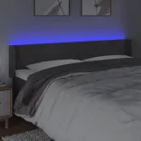 sötétszürke bársony LED-es fejtámla 163 x 16 x 78/88 cm