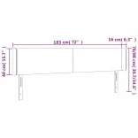 sötétkék bársony LED-es fejtámla 183 x 16 x 78/88 cm